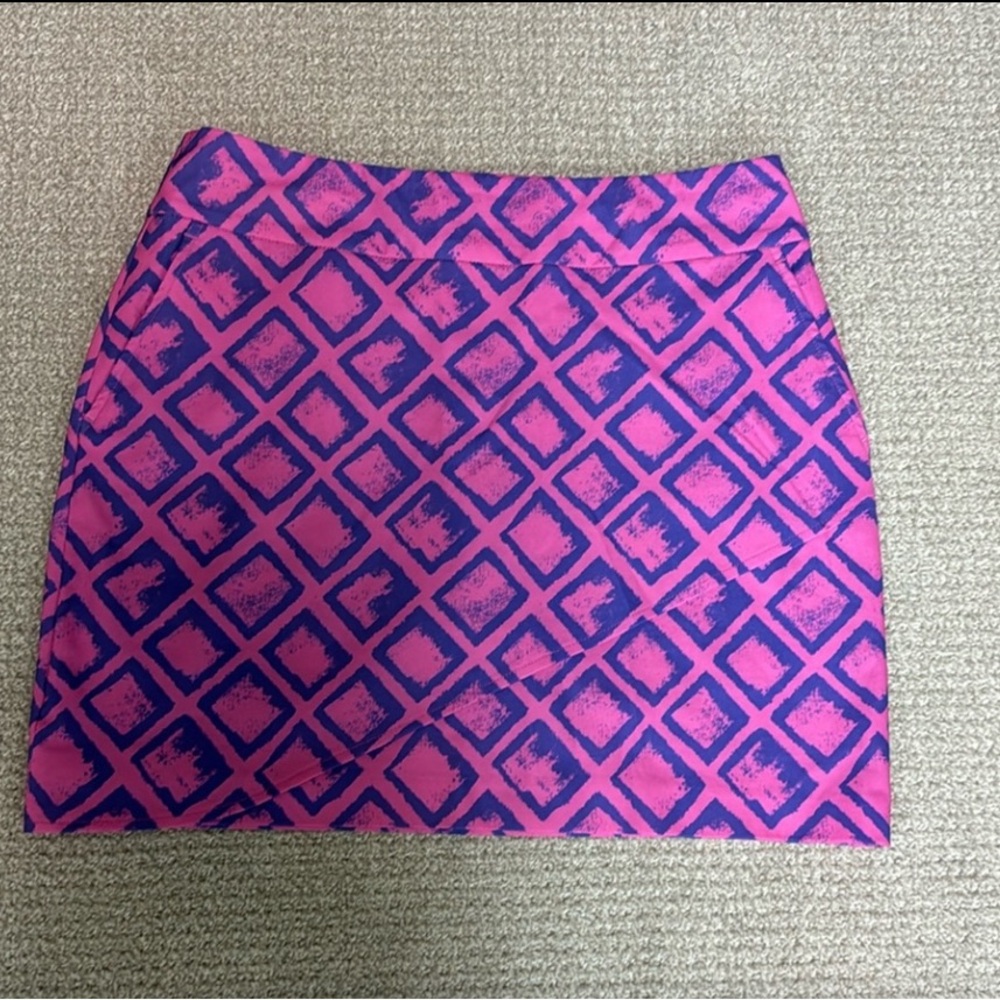 Vibrant Pink and Blue Patterned Skirt